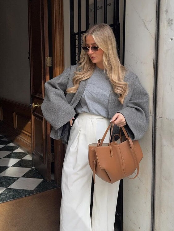Pernilla – Structured Tote Bag with Side Ruching