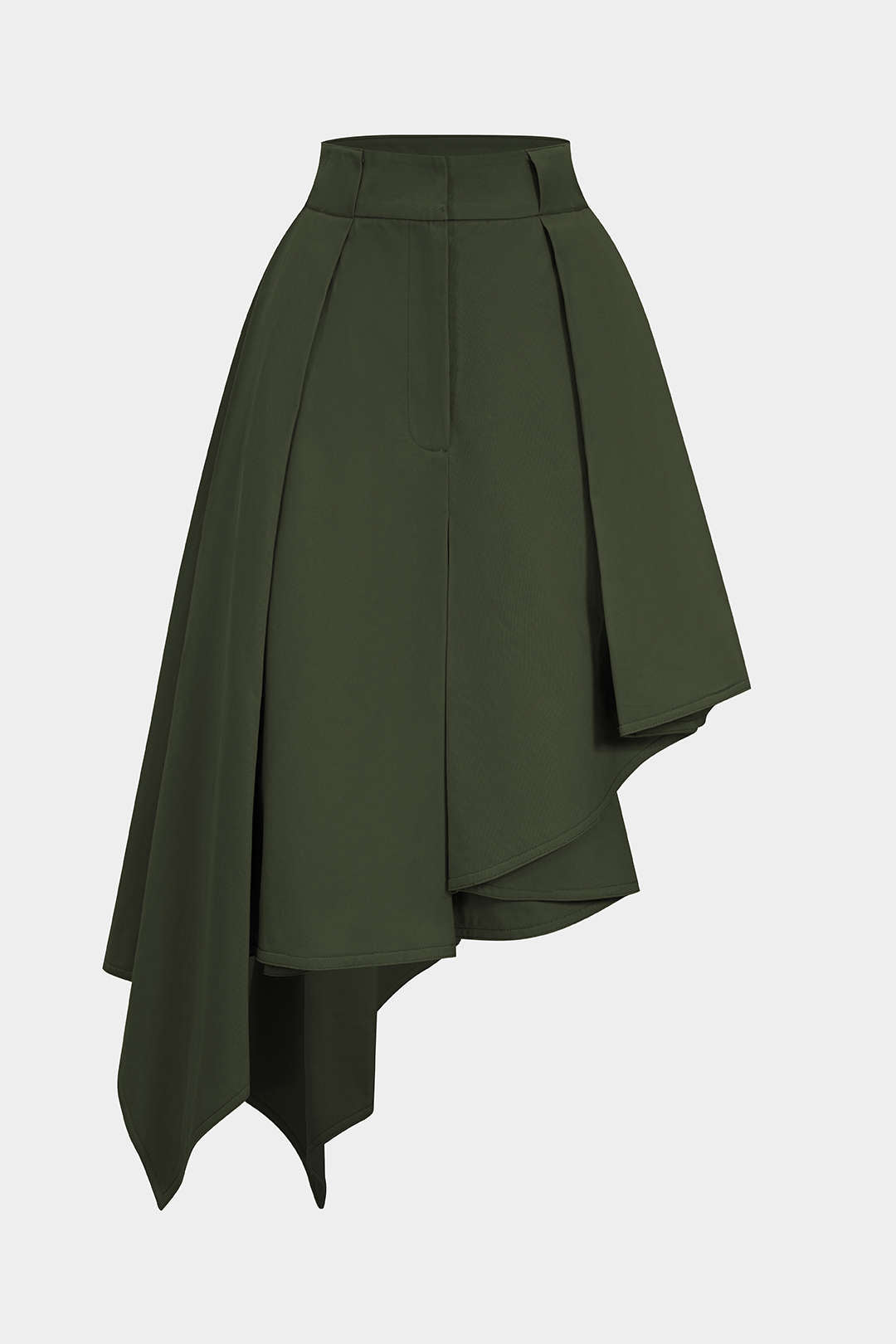 Diane Solid Ruffle Hem Pleated Skirt